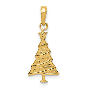 14K Polished Christmas Tree Pendant (Style M482)