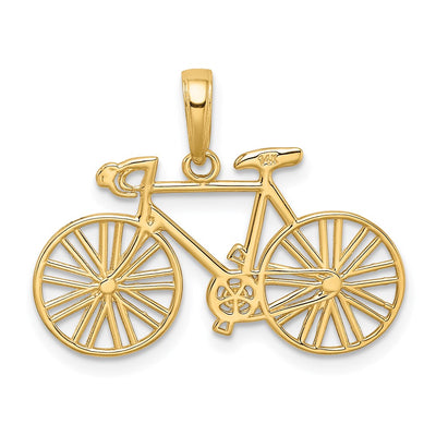14K Polished Bicycle Charm