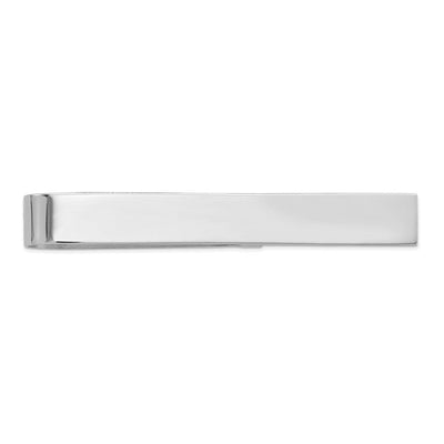 14K White Gold Polished Tie Bar, 50 x 6.5mm