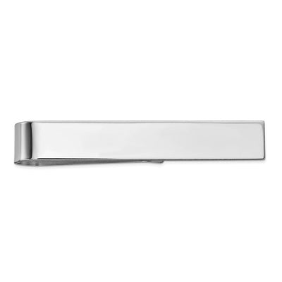 14K White Gold Men's Polished Tie Bar