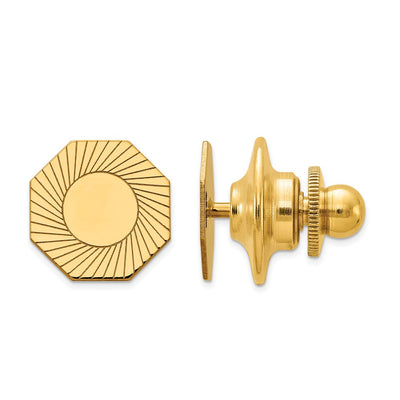 14K Men's Grooved Design Tie Tac