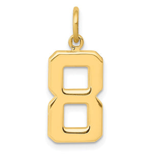 14k Medium Polished Number 8 Charm (Style MP08)