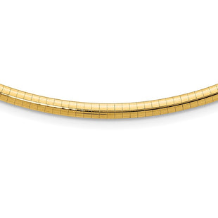 14k Polished Standard Weight Domed Omega Necklace (Style OD4-18)