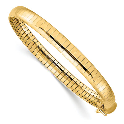 14K Polished Domed Omega Bracelet, 7 x 6mm