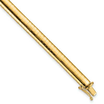 14K Polished Domed Omega Bracelet, 7 x 6mm