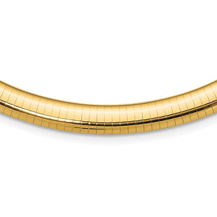 14k Polished Standard Weight Domed Omega Necklace (Style OD8-16)