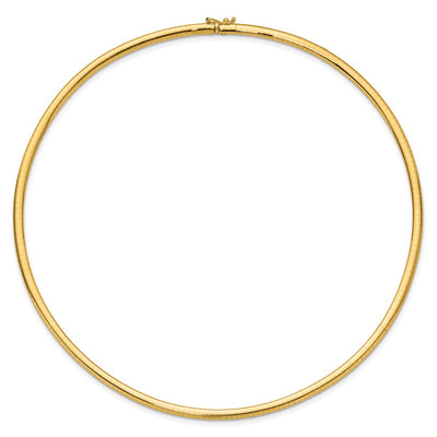 14K Polished Lightweight Domed Omega Necklace, 16 x 4mm