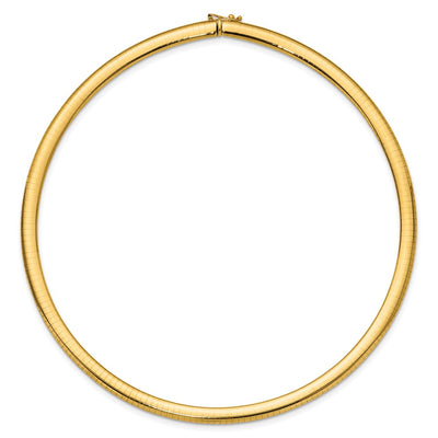 14K Polished Lightweight Domed Omega Necklace, 16 x 6mm