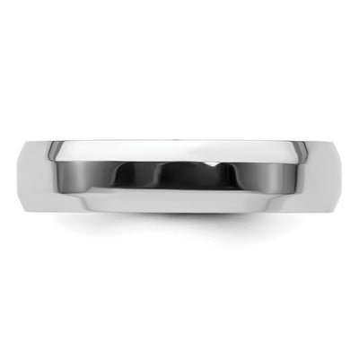 Platinum Polished Beveled Edge Wedding Band
