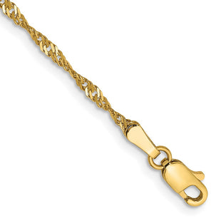 14K Singapore with Lobster Clasp Chain (Style PEN10-7)