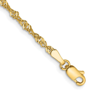 14K Singapore with Lobster Clasp Chain (Style PEN11-7)