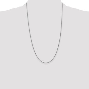 14K White Gold . Diamond-cut Spiga with Lobster Clasp Chain (Style PEN127-26)