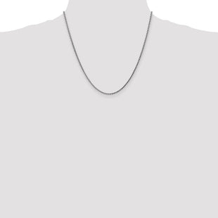 14K White Gold . Diamond-cut Spiga with Lobster Clasp Chain (Style PEN129-20)