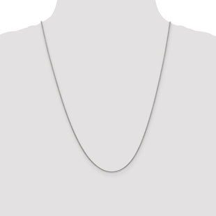 14K White Gold Round Open Link Cable with Lobster Clasp Chain (Style PEN137-24)