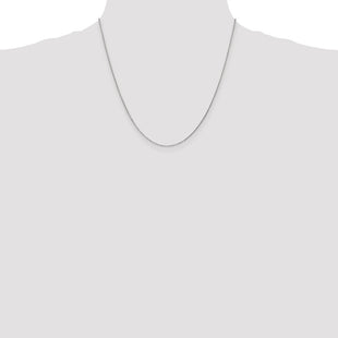 14K White Gold Diamond-cut Cable with Lobster Clasp Chain (Style PEN144-20)