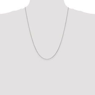 14K White Gold Diamond-cut Cable with Lobster Clasp Chain (Style PEN144-24)