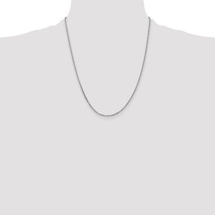 14K White Gold Diamond-cut Cable with Lobster Clasp Chain (Style PEN149-22)
