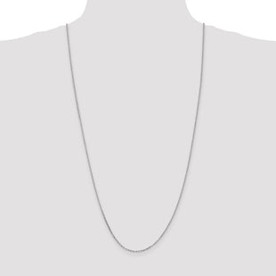 14K White Gold Diamond-cut Cable with Lobster Clasp Chain (Style PEN149-30)