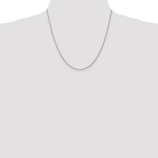 14K White Gold . Diamond-cut Spiga with Lobster Clasp Chain (Style PEN154-20)