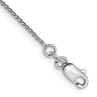 14K White Gold Diamond-cut Spiga with Lobster Clasp Bracelet (Style PEN154-7)