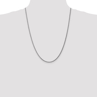 14K White Gold . Spiga with Spring Ring Clasp Chain (Style PEN159-24)