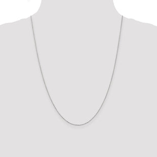 14K White Gold Diamond-cut Cable with Lobster Clasp Chain (Style PEN192L-24)