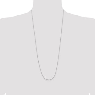 14K White Gold Diamond-cut Cable with Lobster Clasp Chain (Style PEN192L-30)