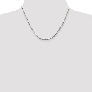 14K White Gold Diamond-cut Cable with Lobster Clasp Chain (Style PEN194-18)