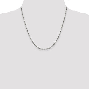 14K White Gold Diamond-cut Cable with Lobster Clasp Chain (Style PEN194-20)