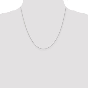 14K White Gold Diamond-cut Round Open Link Cable with Lobster Clasp Chain (Style PEN195-20)