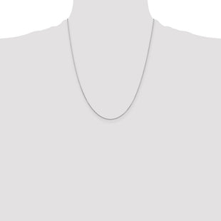 14K White Gold Diamond-cut Round Open Link Cable with Lobster Clasp Chain (Style PEN196-22)