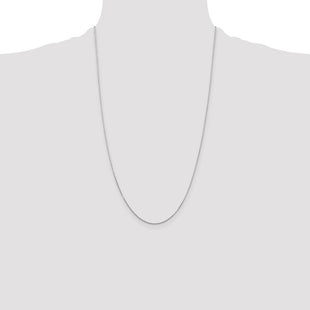 14K White Gold Diamond-cut Round Open Link Cable with Lobster Clasp Chain (Style PEN196-26)
