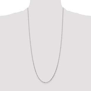 14K White Gold Diamond-cut Round Open Link Cable with Lobster Clasp Chain (Style PEN197-30)