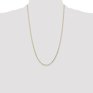 14K Diamond-cut Round Open Link Cable with Lobster Clasp Chain (Style PEN203-26)