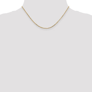 14K Diamond-cut Round Open Link Cable with Lobster Clasp Chain (Style PEN204-16)