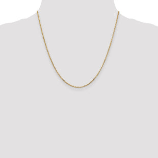 14K Diamond-cut Round Open Link Cable with Lobster Clasp Chain (Style PEN204-20)