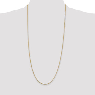 14K Diamond-cut Round Open Link Cable with Lobster Clasp Chain (Style PEN204-30)