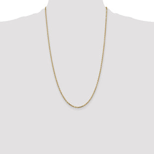 14K Diamond-cut Round Open Link Cable with Lobster Clasp Chain (Style PEN205-26)
