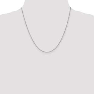 14K White Gold Round Open Wide Link Cable with Lobster Clasp Chain (Style PEN208-20)