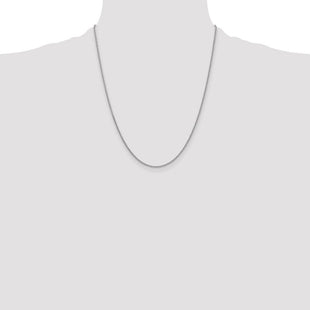 14K White Gold Round Open Link Cable with Lobster Clasp Chain (Style PEN209-22)