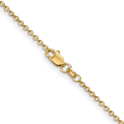 14K Round Open Wide Link Cable with Lobster Clasp Chain