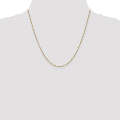14K Round Open Wide Link Cable with Lobster Clasp Chain