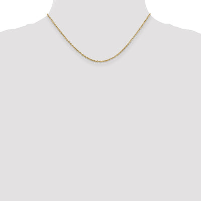 14K Round Open Link Cable with Lobster Clasp Chain, 16 x 2mm
