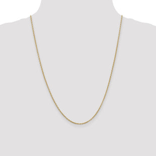 14K Round Open Link Cable with Lobster Clasp Chain (Style PEN216-24)