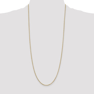 14K Round Open Link Cable with Lobster Clasp Chain (Style PEN216-30)