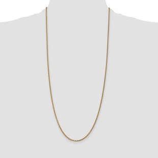14K Round Open Link Cable with Lobster Clasp Chain (Style PEN217-30)
