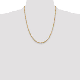 14K Round Open Link Cable with Lobster Clasp Chain (Style PEN218-22)