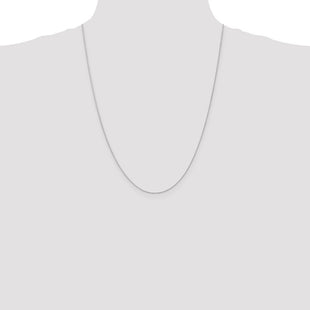14K White Gold Diamond-cut Parisian Wheat with Lobster Clasp Chain (Style PEN268-24)