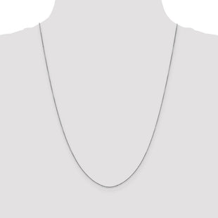 14K White Gold Diamond-cut Round Open Link Cable with Lobster Clasp Chain (Style PEN325-24)