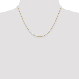 14K Diamond-cut Round Open Link Cable with Lobster Clasp Chain (Style PEN326-18)